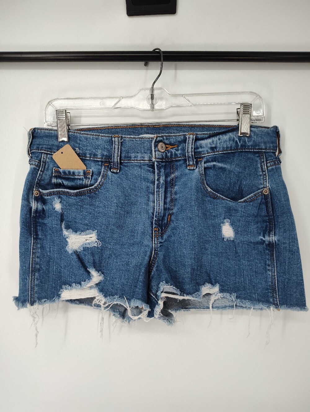 Old Navy Boyfriend Women's Blue Distressed Denim Cutoff Shorts Size 4